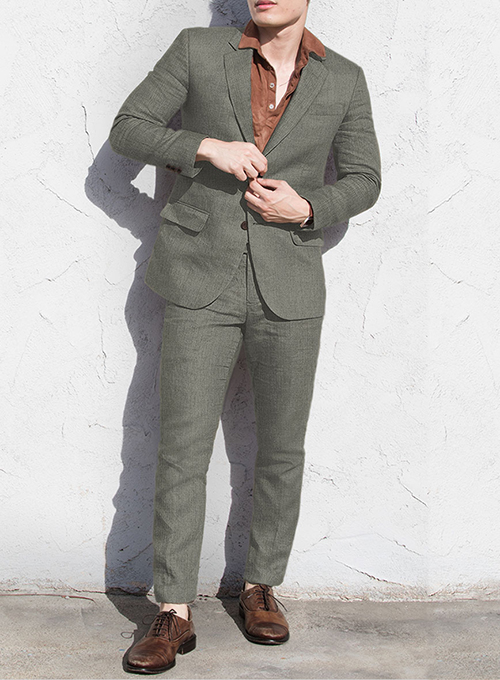 Sage Green Pure Linen Suit