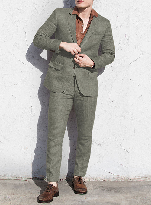 Sage Green Pure Linen Suit