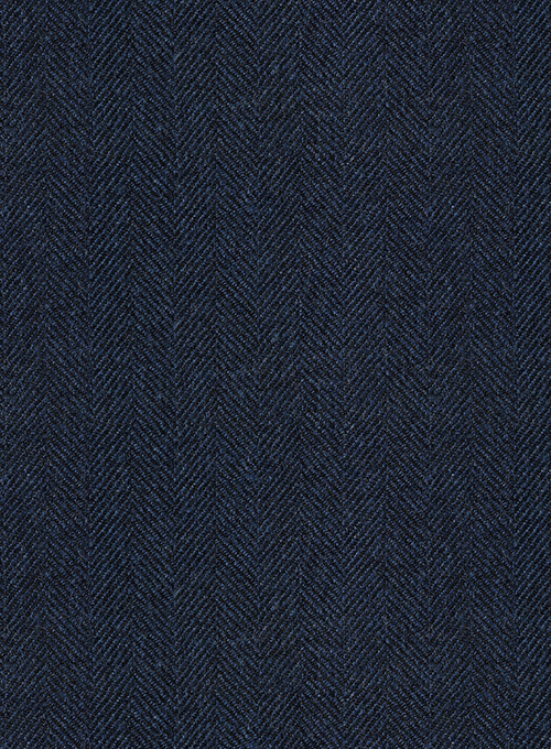 Showman Blue Herringbone Tweed Overcoat
