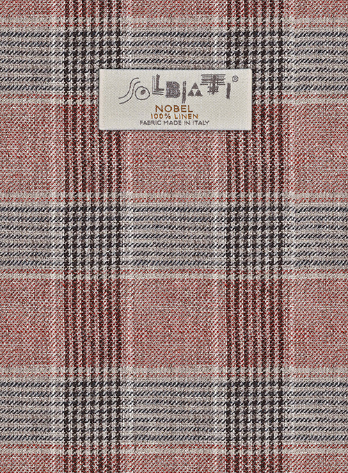 Solbiati Wine Checks Linen Suit