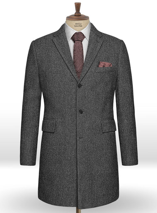 Stone Charcoal Tweed Overcoat Stone Charcoal Tweed Overcoat