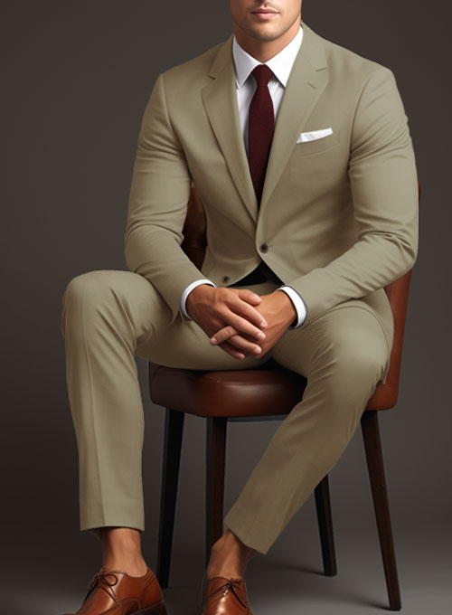 Stretch Summer Khaki Chino Suit