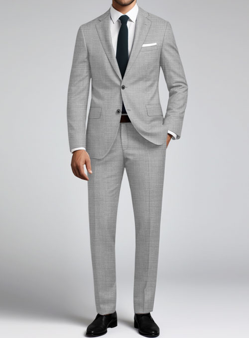 Stretch Light Gray Wool Suit