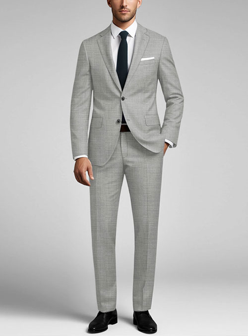 Stretch Light Gray Wool Suit