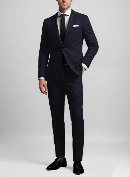 Stretch Midnight Blue Wool Suit