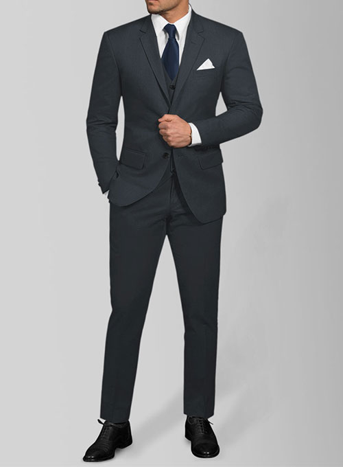 Stretch Summer Navy Blue Chino Suit