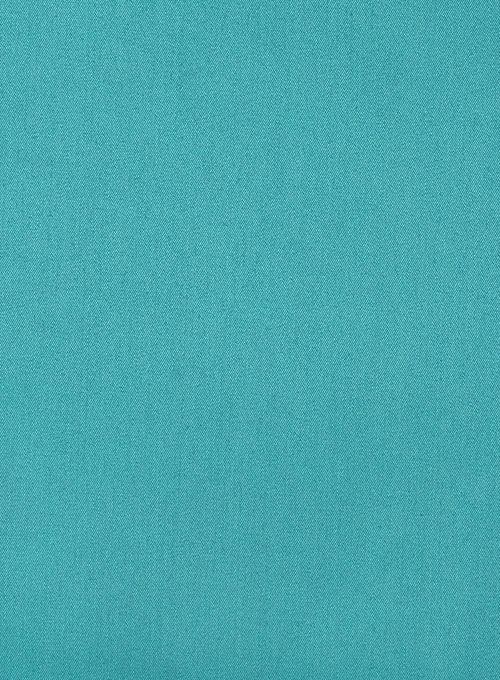 Teal Blue Stretch Satin Cotton Suit