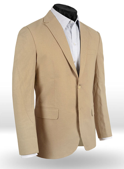 Tropical Tan Linen Jacket Made To Measure Custom Jeans For Men