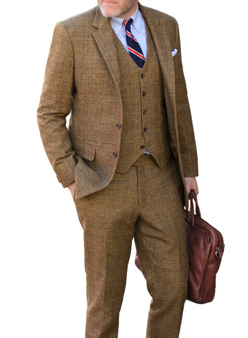 Vintage Glasgow Brown Tweed Suit Made To Measure Custom Jeans For Men
