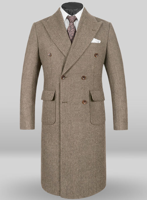 Musto Vintage Herringbone Dark Brown Tweed Overcoat Musto Vintage Herringbone Dark Brown Tweed Overcoat