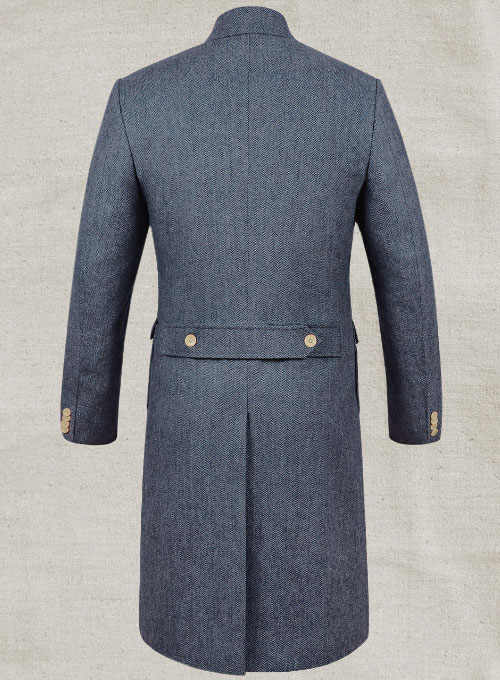 Musto Vintage Herringbone Blue Tweed Overcoat Musto Vintage Herringbone Blue Tweed Overcoat