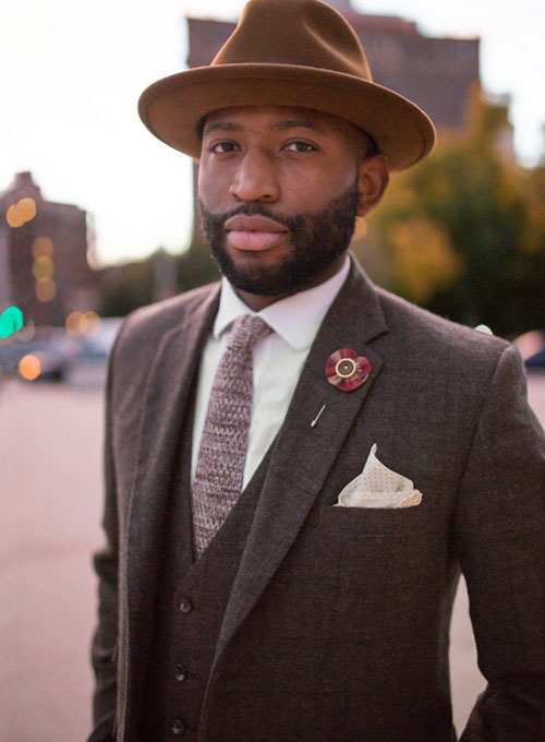Vintage Jones Dark Brown Checks Tweed Suit
