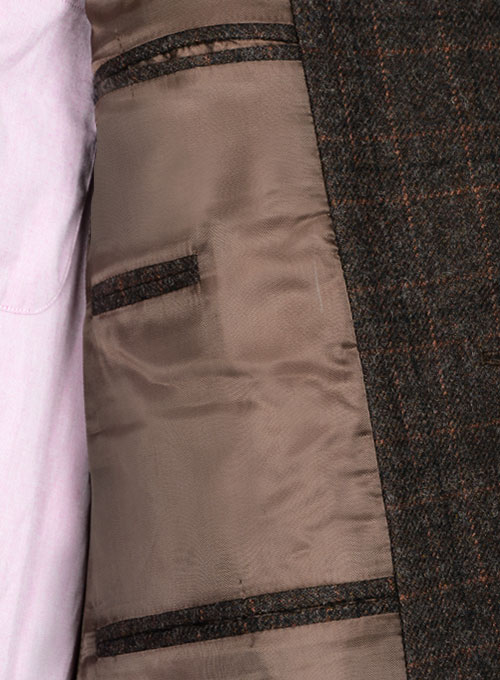 Vintage Jones Dark Brown Checks Tweed Suit