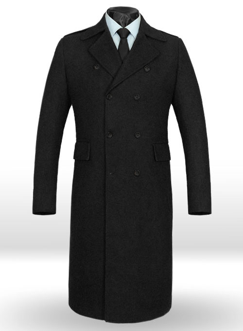 Vintage Plain Black Tweed GQ Trench Coat : Made To Measure Custom Jeans ...