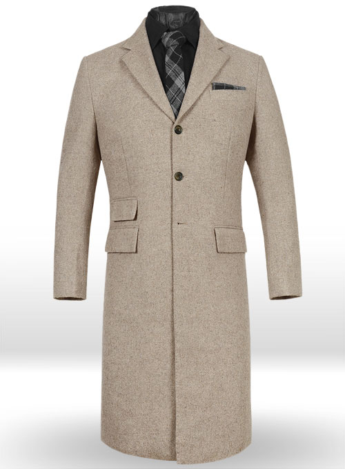 tweed long coat mens