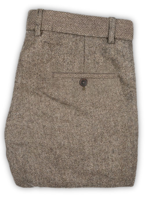 Vintage Dark Brown Herringbone Tweed Suit - Click Image to Close