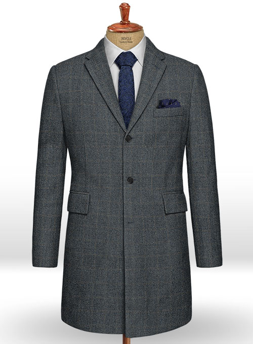 Vintage Milan Blue Tweed Overcoat Vintage Milan Blue Tweed Overcoat