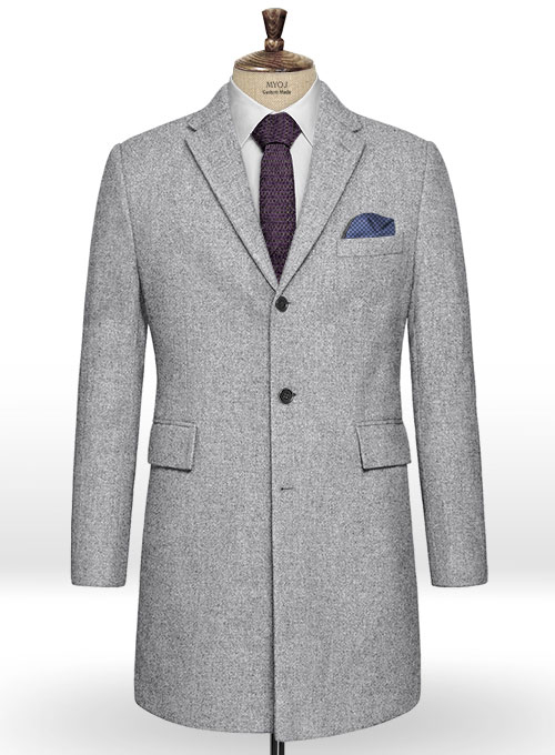 Vintage Plain Gray Tweed Overcoat Vintage Plain Gray Tweed Overcoat