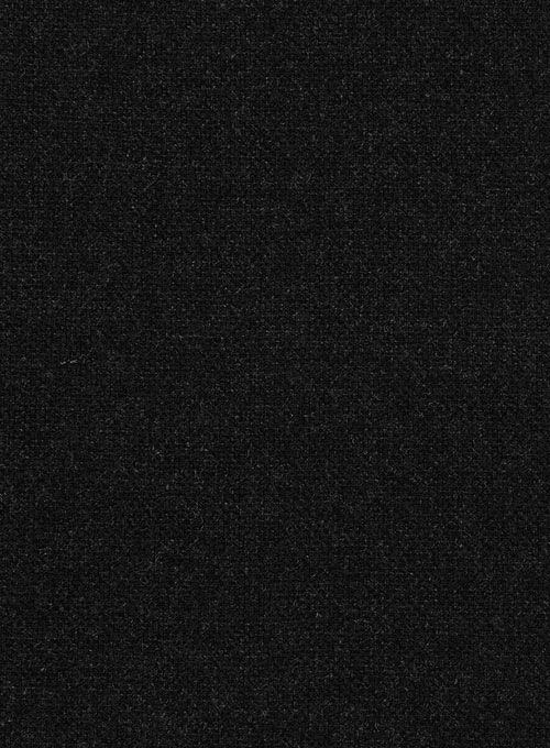 Vintage Rope Weave Black Tweed Overcoat