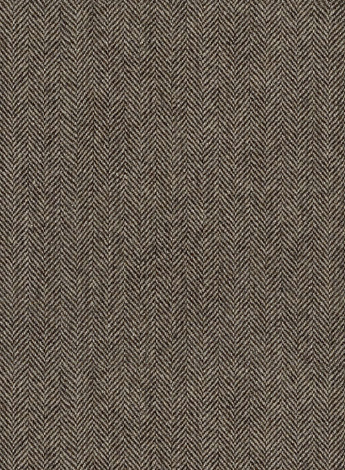 Vintage Dark Brown Herringbone Tweed Overcoat