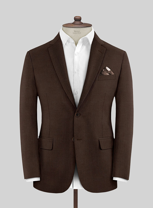 Worsted Brown Wool Suit