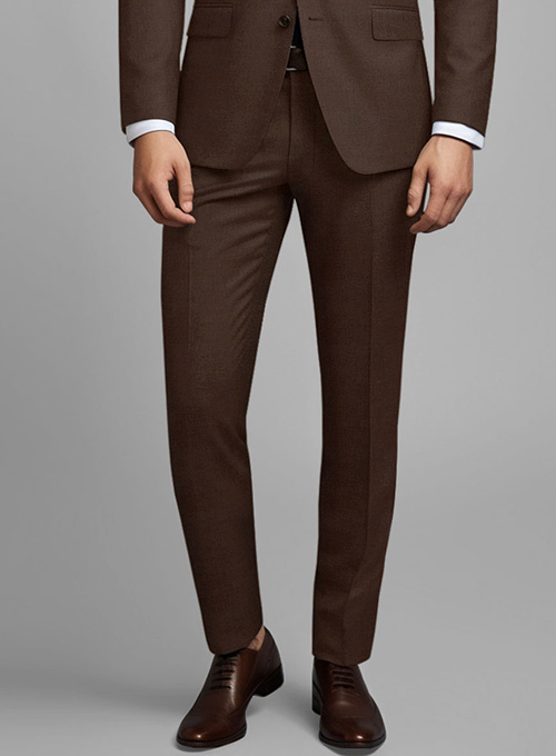 Worsted Brown Wool Suit