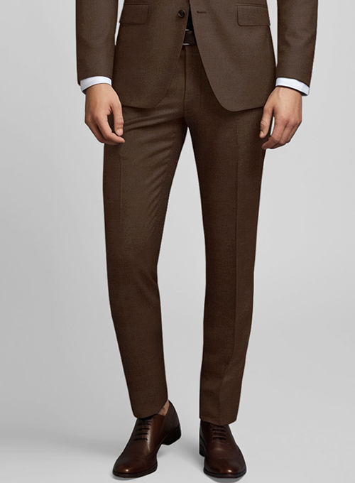 Worsted Brown Wool Suit