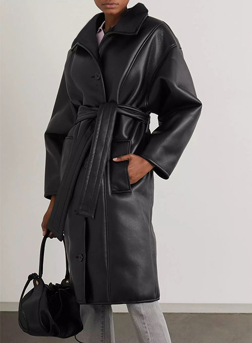 Wrap Leather Trench Coat Wrap Leather Trench Coat