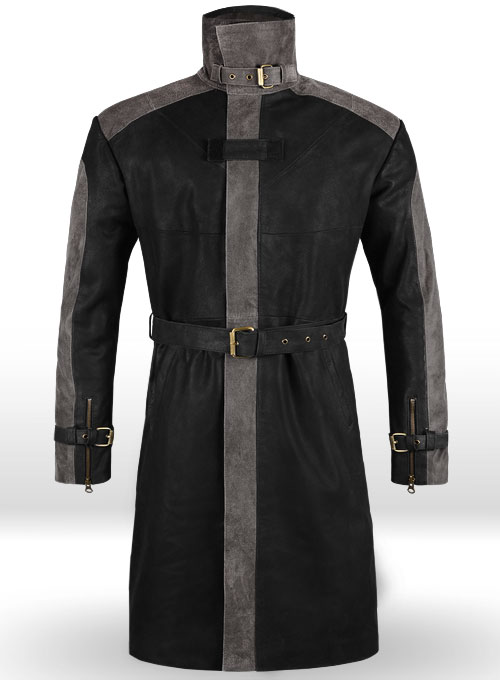 Distressed Black Aiden Pearce Watch Dog Leather Trench Coat Distressed Black Aiden Pearce Watch Dog Leather Trench Coat