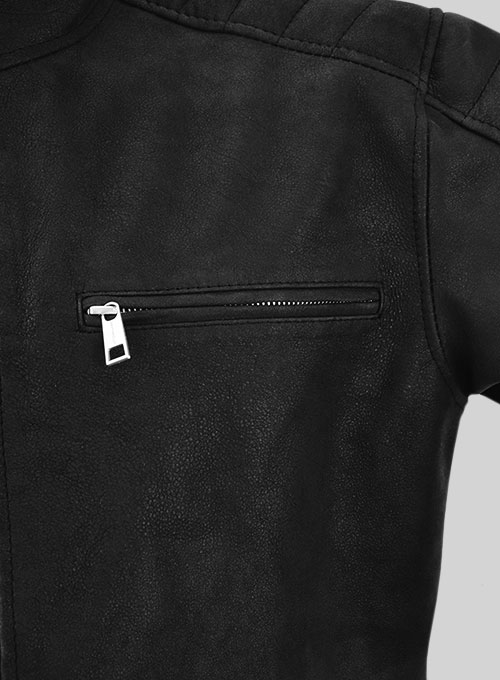 Distressed Black Scott Adkins Accident Man Leather Jacket Distressed Black Scott Adkins Accident Man Leather Jacket