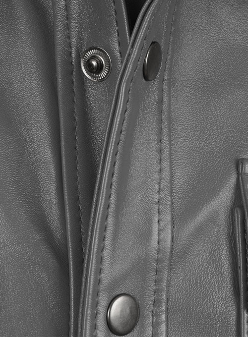Gray Leather Shirt Jacket - #1S Gray Leather Shirt Jacket - #1S