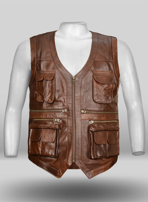 Spanish Brown Chris Pratt Jurassic World Leather Vest Spanish Brown Chris Pratt Jurassic World Leather Vest