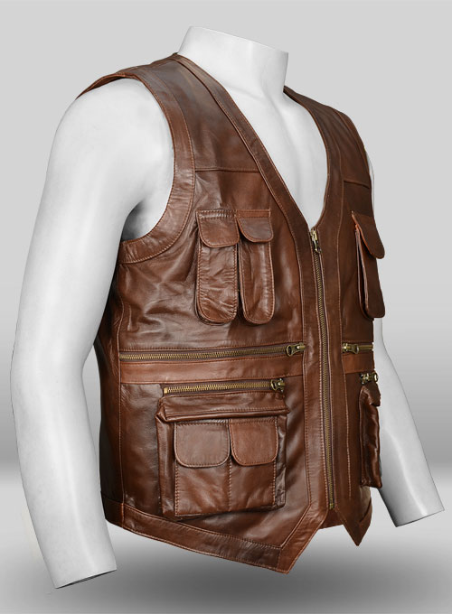 Spanish Brown Chris Pratt Jurassic World Leather Vest Spanish Brown Chris Pratt Jurassic World Leather Vest