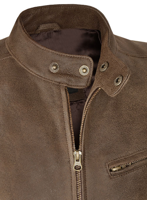Vintage Gravel Brown Leather Cycle Jacket #3 Vintage Gravel Brown Leather Cycle Jacket #3