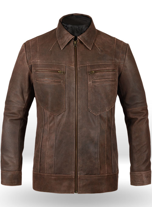 Vintage Brown Grain Leather Jacket # 104 Vintage Brown Grain Leather Jacket # 104