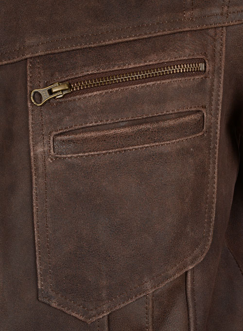 Vintage Brown Grain Leather Jacket # 104 Vintage Brown Grain Leather Jacket # 104
