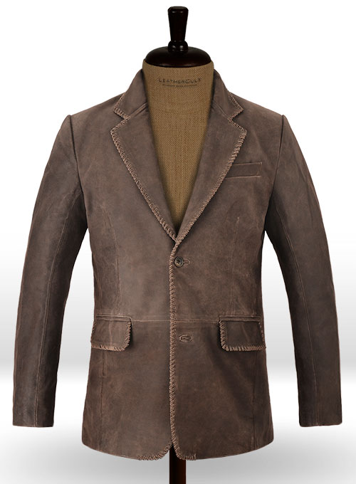 Vintage Brown Grain Medieval Leather Blazer Vintage Brown Grain Medieval Leather Blazer